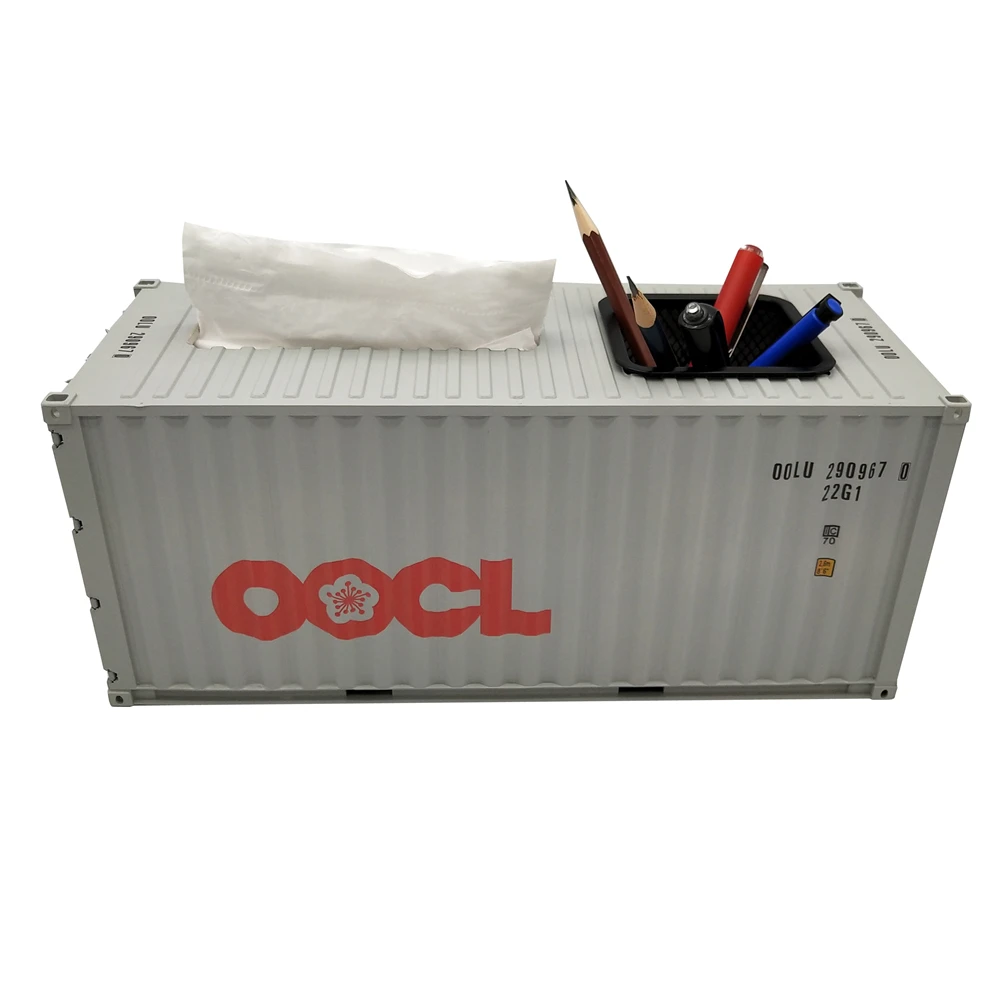 【A】30cm 1:20 OOCL logistics container scale model Pen holder shipping container scale model O.A.S ship model