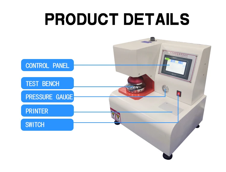 Laboratory Test Equipment Mullen Bursting Strength Tester Cardboard Bursting Tester