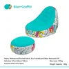 cyan graffiti sofa pedal