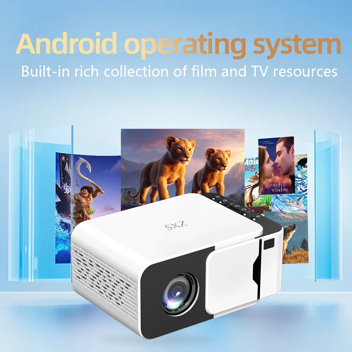 T5ミニ電動フォーカスAndroid 14システム搭載、明るさ150ANSIルーメン