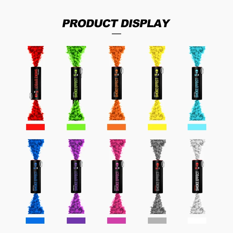 Chinese Factory Wire Pull Dual Smoke Color Flare rainbow Colors Smoke Fireworks China Daytime Pyro Smoke Bombs for Photography