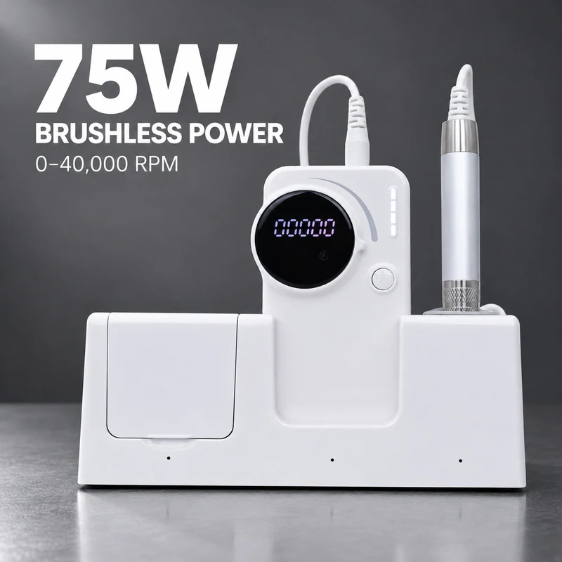 New Waterproof Rechargeable Brushless Nail Drill Silent Sterilizable Electric Nail File Manicure Drill for Acrylic Gel Nail