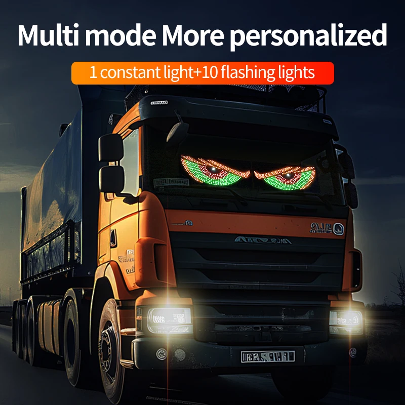 USB Animated Demon Eyes Screen Led Matrix Panel Led Display for Truck Windshield Devil Eyes Lights for Car Truck Off-road SUV