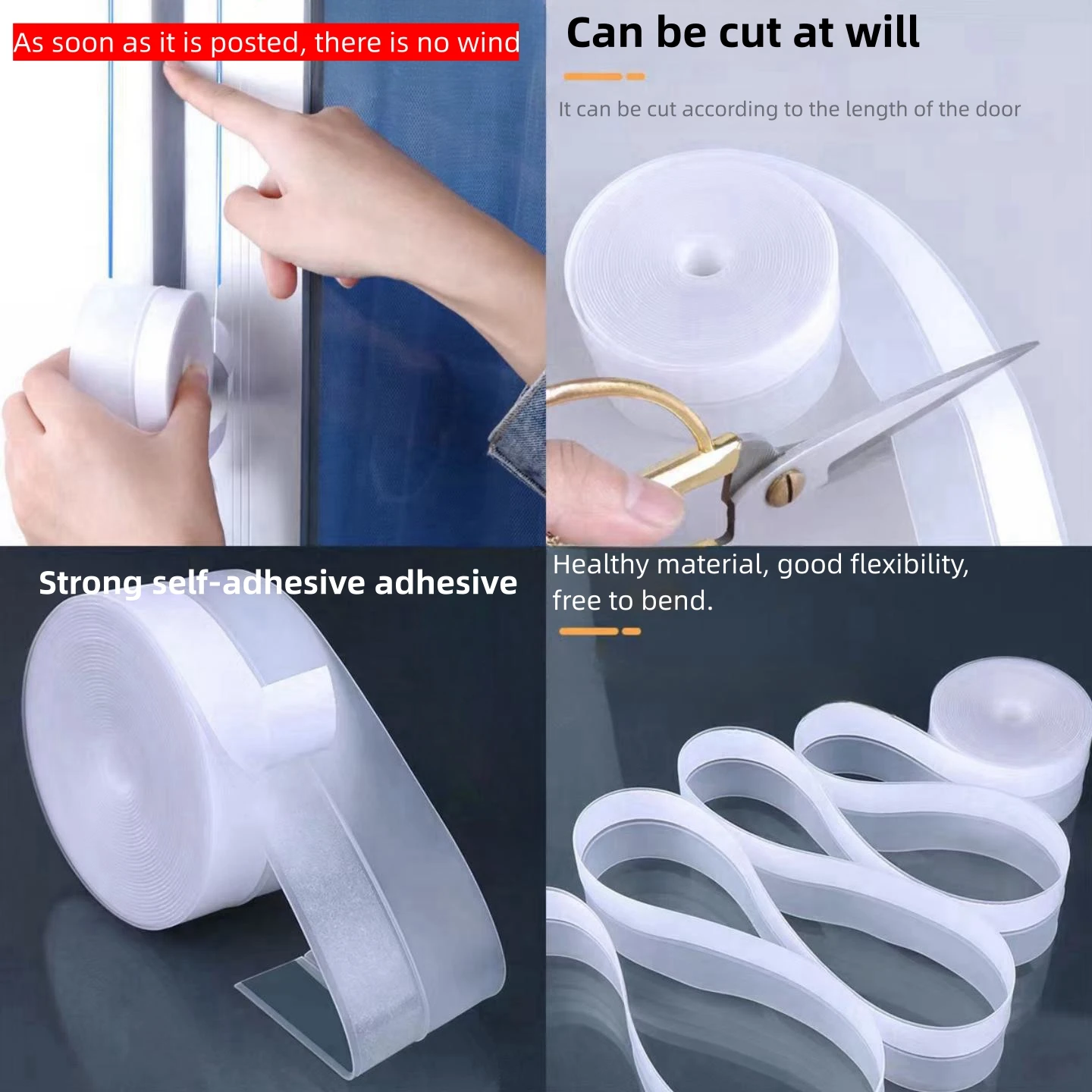 Self-Adhesive Heat Resistant Silicone Seal Strips Waterproof Bathroom Window Door Sealing Custom Moulding and Cutting Services manufacture