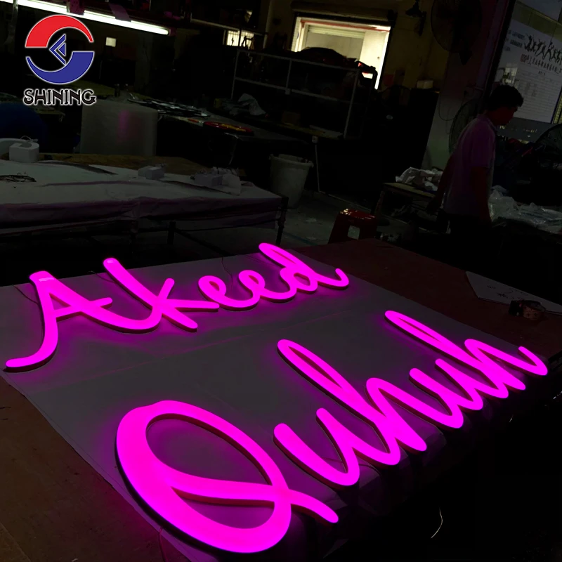 SHINING Direct Factory 180 Degree Custom Acrylic Neon Signs Acrylic Neon Sign Led Illuminated Letters Electronic Signs