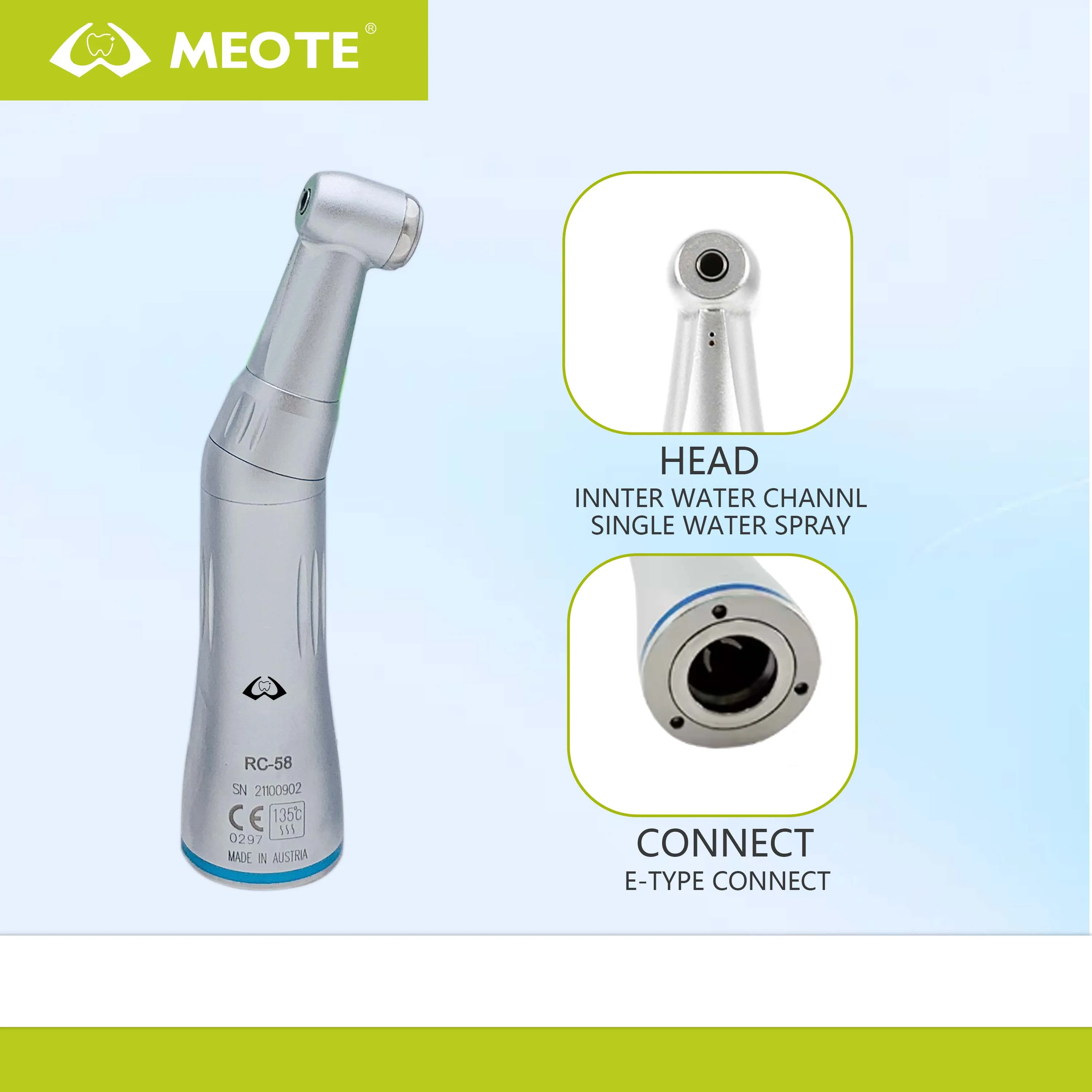 Contre-angle Dentaire Basse Vitesse COXO Avec Spray Interne D'eau - Neuf, Conforme FDA (K181691)