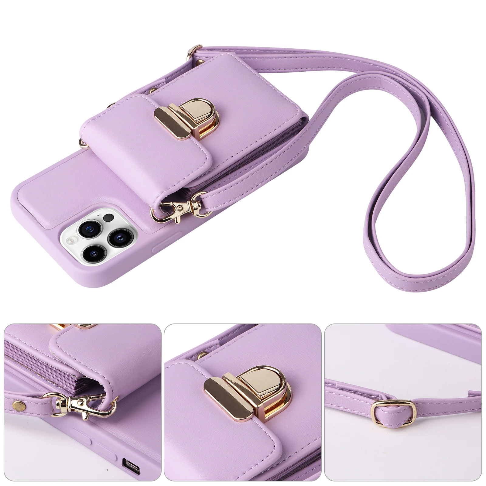 Popular Crossbody Phone Case And Wallet Leather For Iphone 15 Pro Cell ...