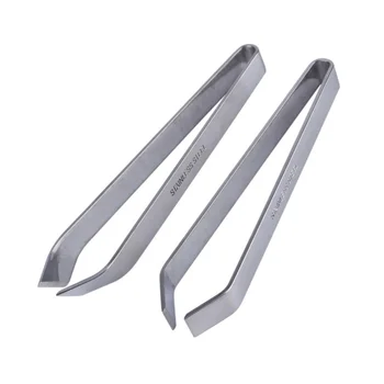 2pcs Food Safe Stainless Steel Fish Bone Tweezers Set