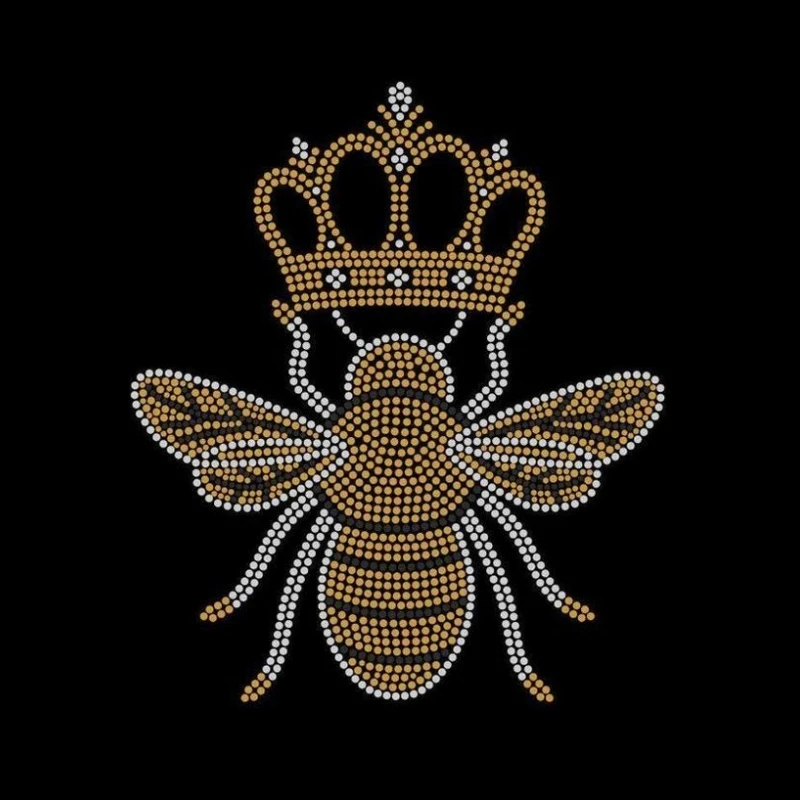 Gold tiger head wholesale rhinestone transfer designs bling iron on rhinestones transfer