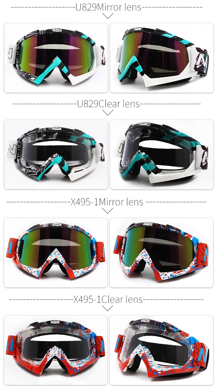 Motovan Custom Motocross Goggles Motorcycle Riding Goggles Dirt Bike
