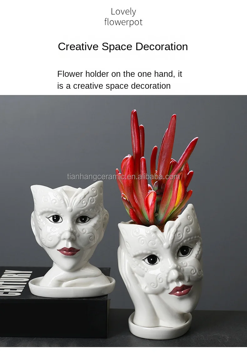 Nordic style porcelain Human face Flower Vase Modern Home Office Decor of Creative living room desktop Ornament  Art Crafts.jpg