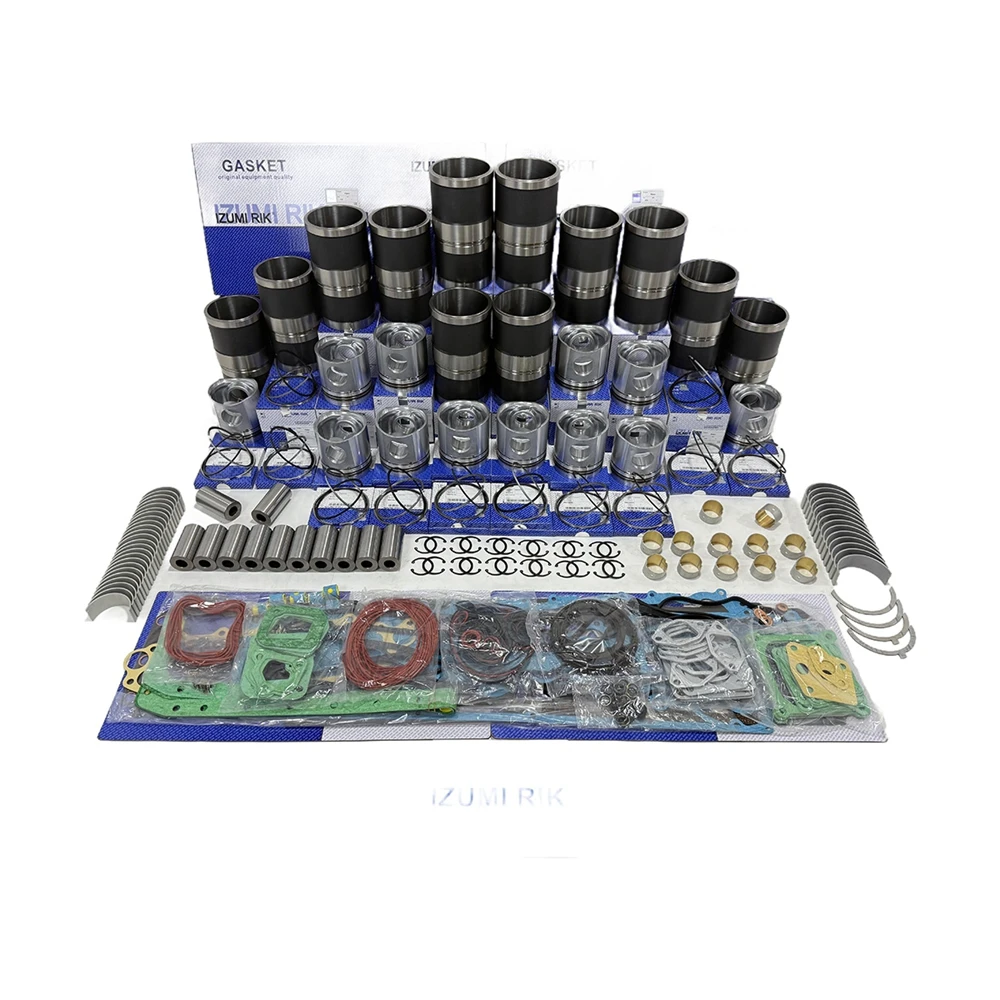 IZUMI RIK Overhaul Rebuild Kit with Overhaul Kit Bearings with Thrust Washer for Mitsubishi S16N-PTA Diesel Engine Spare Parts