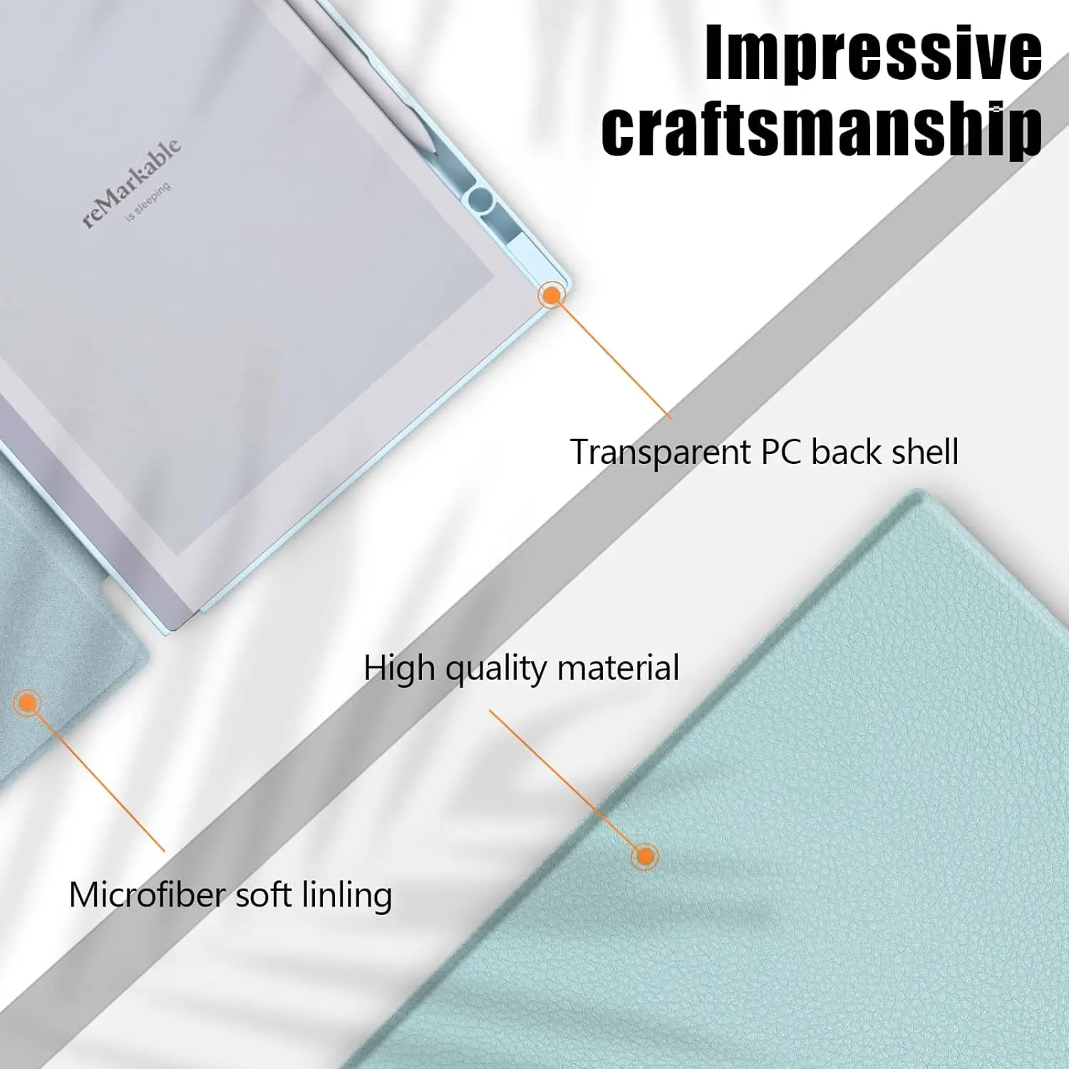 Case for Remarkable 2 Paper Tablet 10.3" 2020 Released Book Folio Design with Built-in Pen Holder Lightweight Transparent Covers factory