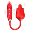 Vibratore L1429 con funzione di spinta e leccata, colore rosso