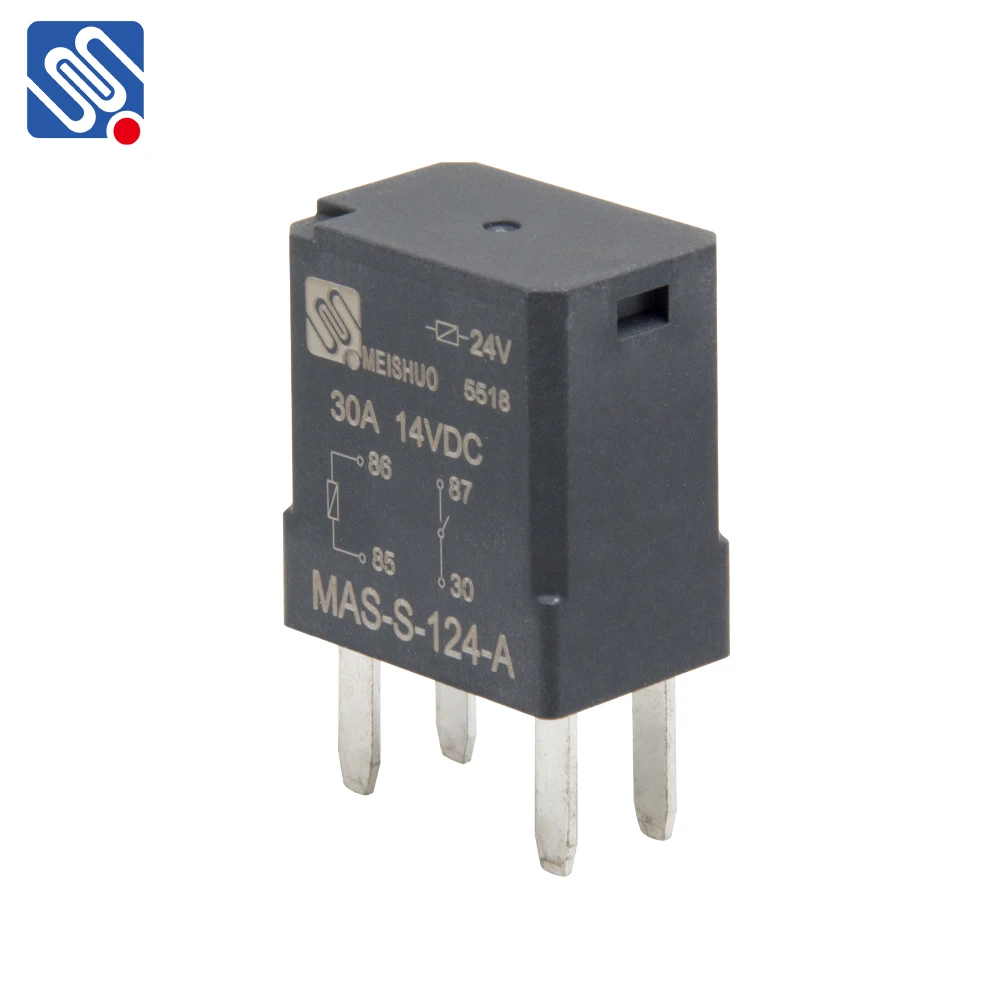 Meishuo MAS Mini Auto Relay 30A 4 Pin New Condition 24V 20/30A 40A Rated Current Automotive Parts