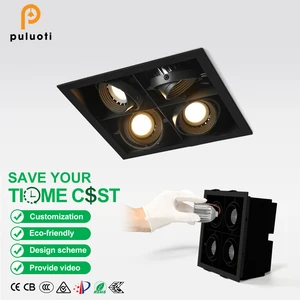 Hot Selling Indoor Home LED Spot Lights 40W Aluminum Ceiling Spotlights Adjustable Anti-Glare Living Room Recessed Embedding