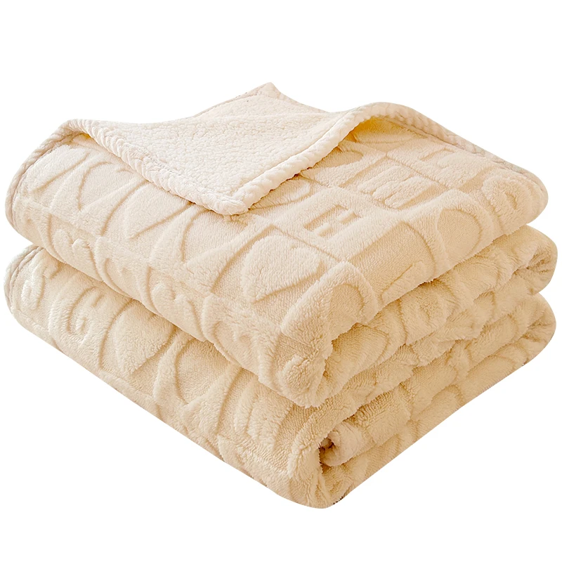 Double Layers Warm Blanket for Winter Vietnam Manufacture Customized Lamb Wool Blanket for Bed Sheet