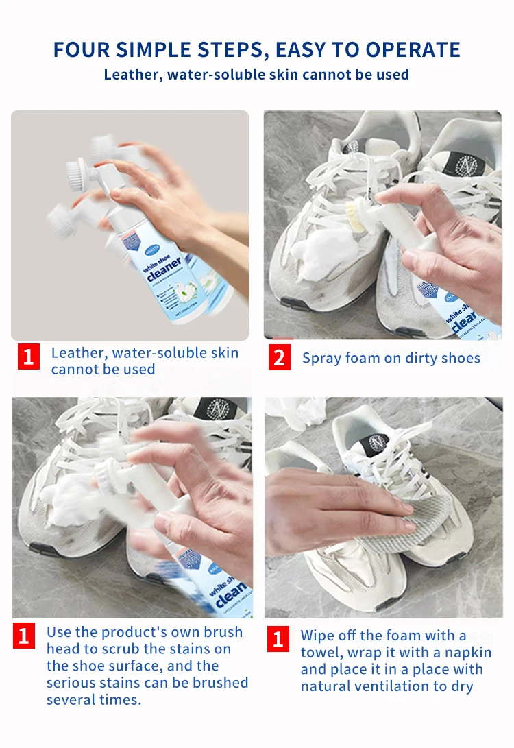 Sneaker Cleaning Kit Foam Cleaning Solution Shoe Dry Cleaner Shoe Spray