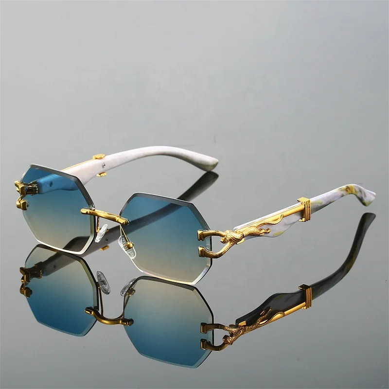 Unisex Diamond Cut Rimless Sunglasses - Fashion & Protection display picture 1