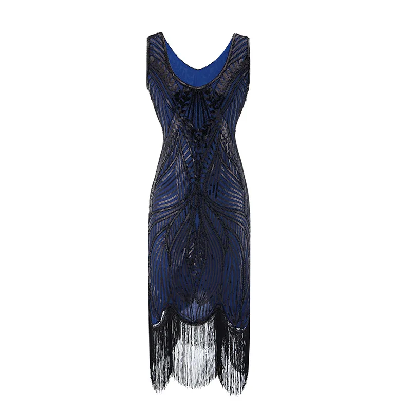 1920s the Gatsby Retro Style Handmade Beaded Sequins Fringed Dress 20S Cosplay for Women Evening Party Dresses Vestidos 4XL