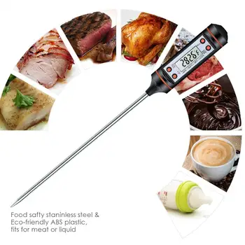 KIZEN Digital Meat Thermometer with Probe - Instant Read Food Thermometer  for Cooking, Grilling, BBQ, Baking, Liquids, Candy, Deep Frying, and More 