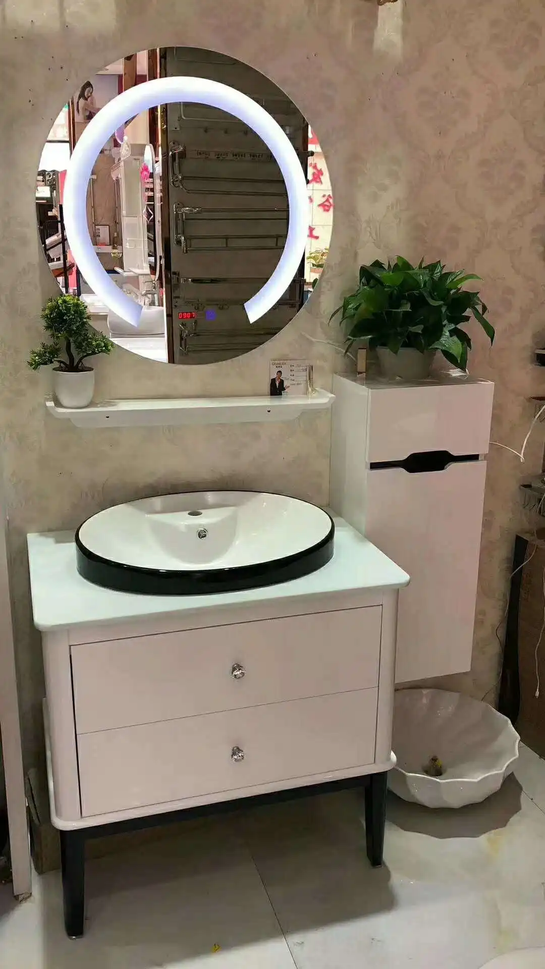 Mbc68005 Pvc Bathroom Sink Wash Basin And Waterproof Mirror Basin 80cm Vanity Bathroom