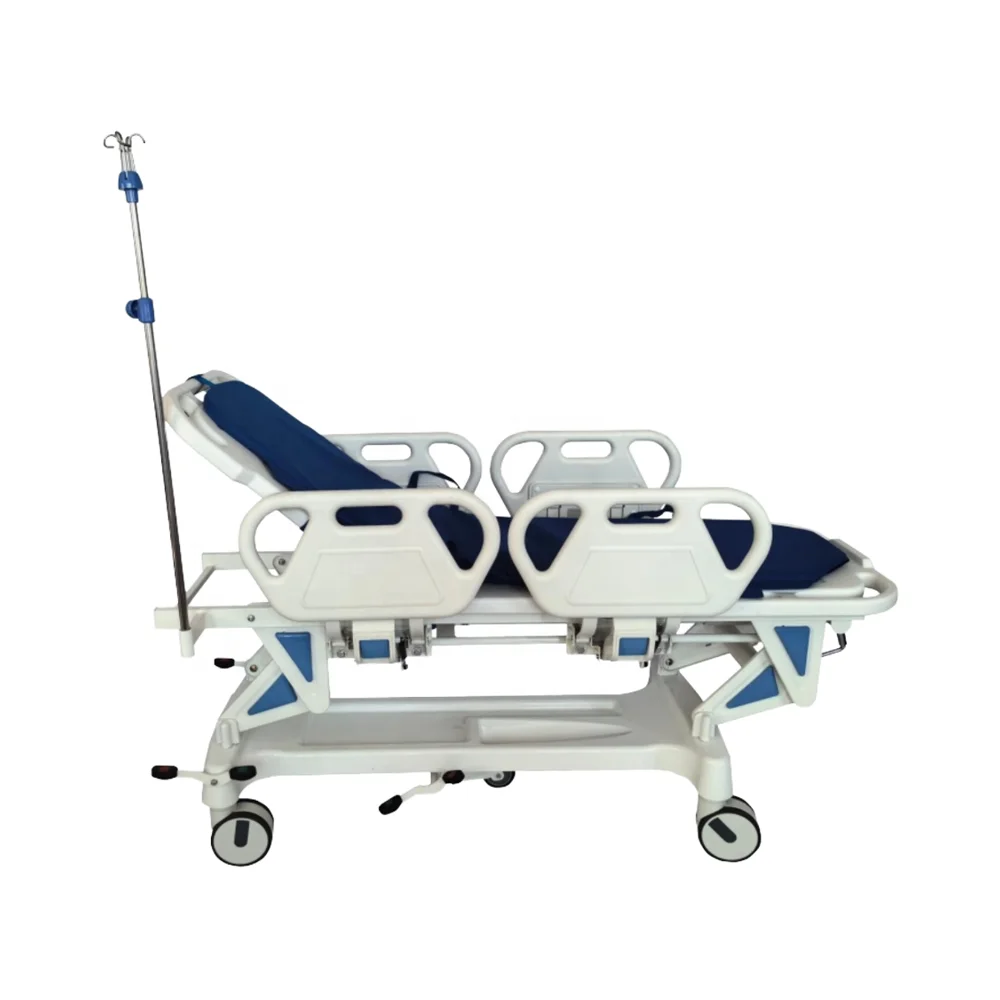 Hospital Furniture Metal Healthcare Transfer Trolley Infusion 70 Adjustable Back Rest Central Braking System for School Use 6