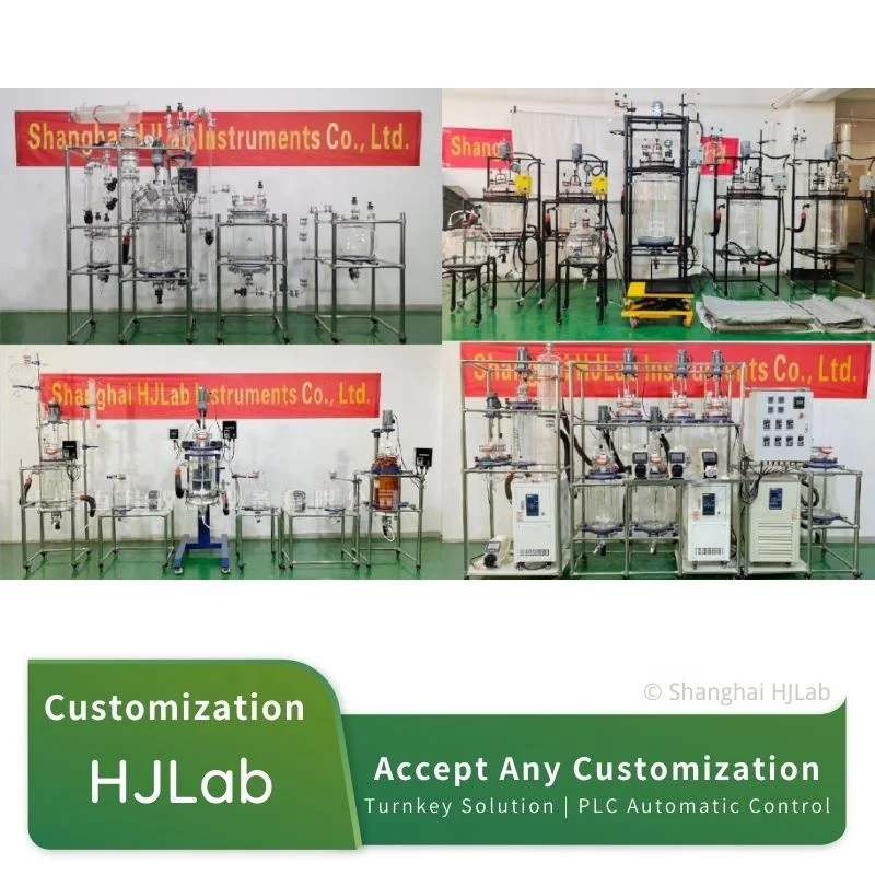 Ultrasonic Chemical Synthesis Lab Jacketed Glass Reactor with Cooling Coil Condenser Distillation Evaporation Catalysis