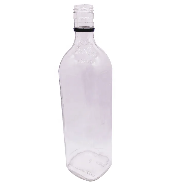 Saudi Arabia 700ml 750ml square Shaped Vodka Drinking Transparent Wholesale Glass Bottle