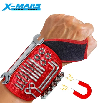 X-mars Magnetic Wristband OEM Factory Tool Wristband Belt with Powerful Magnets for Holding Screws Nails Drill Bit Tools