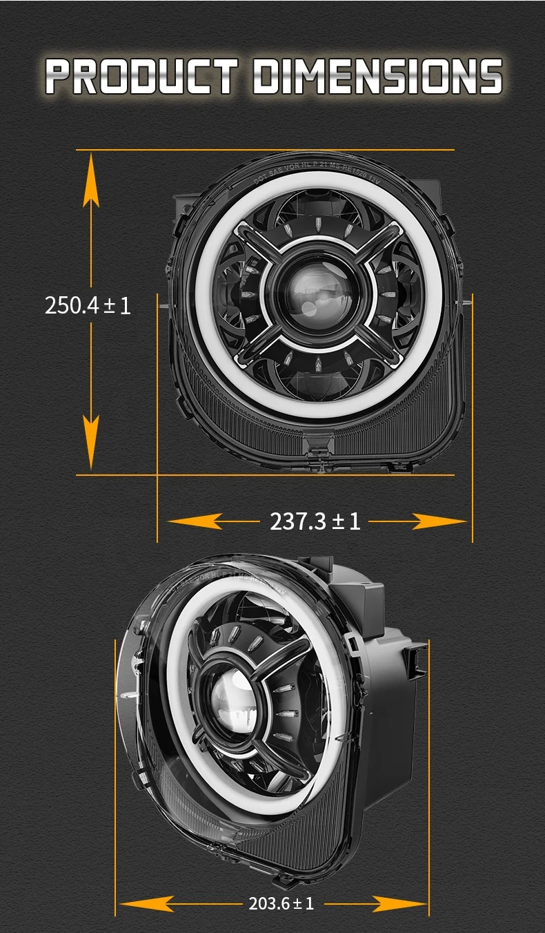 For Jeep Renegade LED Headlight with Halo Maker Led Projector Headlamp for 2015 2016 2017 2018 2019 2020 2021 Jeep Renegade