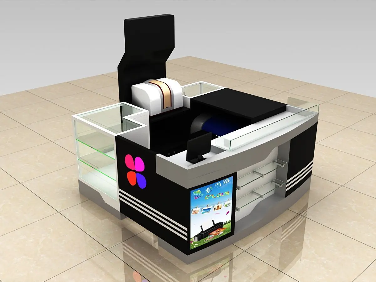 M2 Display Modern Shopping Mall Mobile Phone Case Cell Phone Kiosk Phone Glass Display Cabinet