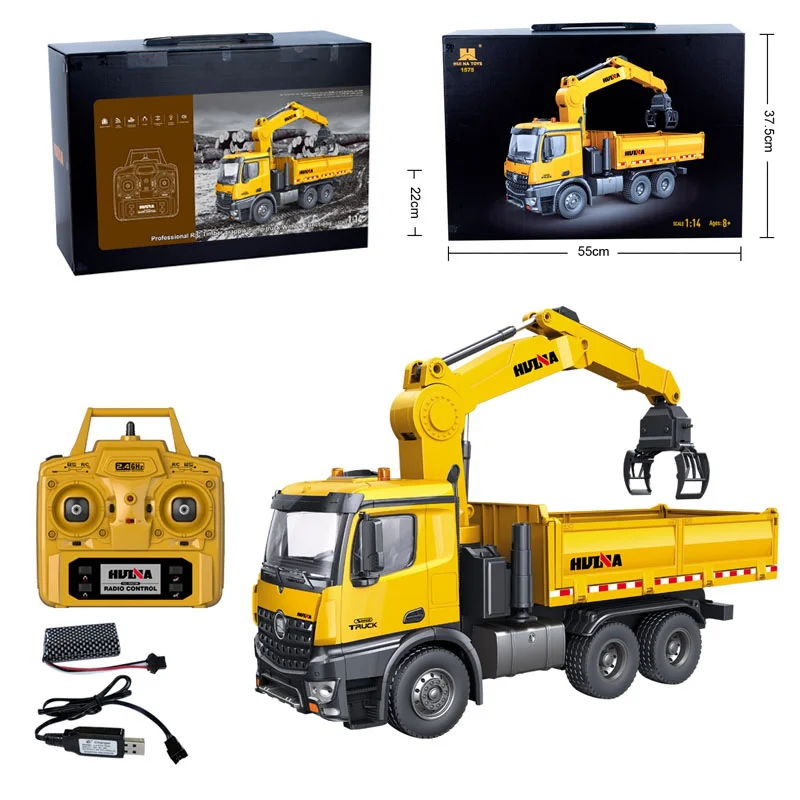 HUINA 1/14 RCダンプトラック 1575 Amazon.com: wheelfun HUINA 1575 RC 1/14 Timber Grab Truck