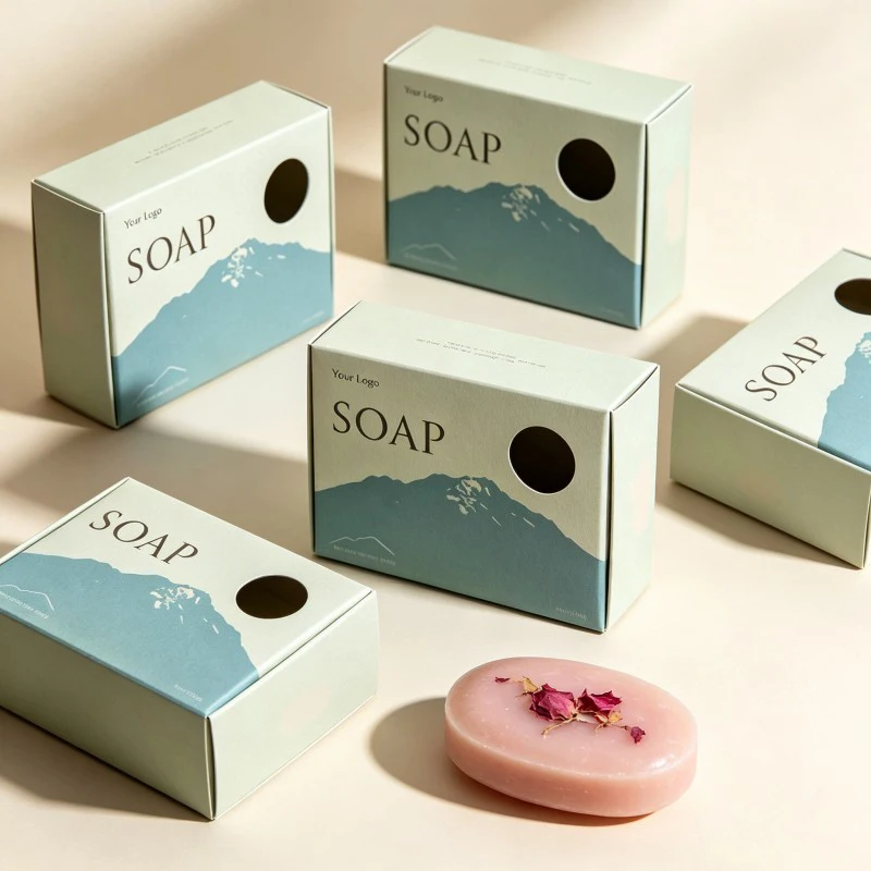 Cutie de hârtie pentru săpun artizanal, în vrac, din materiale reciclabile, cutie pentru săpun de îngrijire a pielii, cutie cosmetică de hârtie pentru săpun