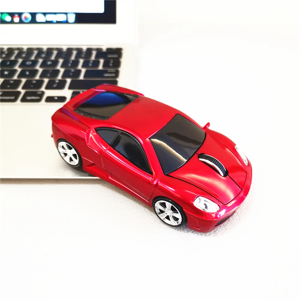 Ferrari Car Shape Wireless Mouse - LED Backlit & Customizable