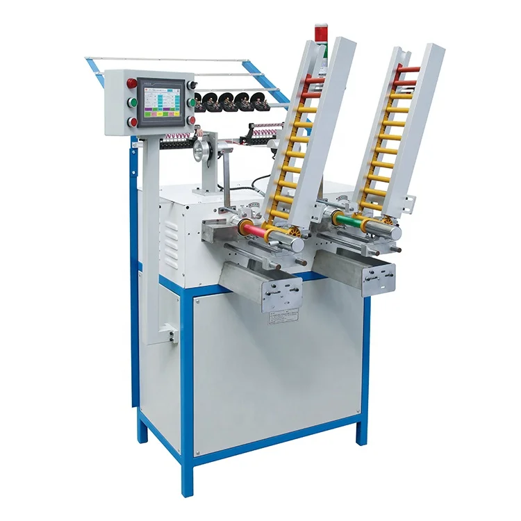 High Speed 2 Heads Single Control Automatic Fabric Yarn Bobbin Rewind Winding Machine for Rope Braiding Machine