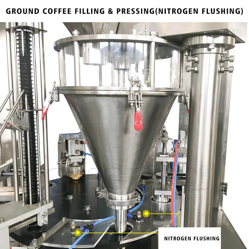 
Coffee powder pods filling sealing packing machine with plastic capsules filling and sealing machine 