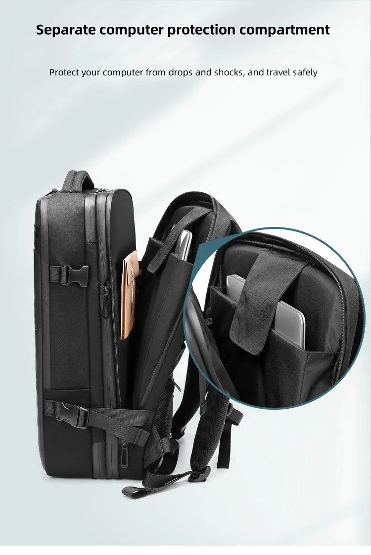 Multifunctional airbag Backpack Men's Large Capacity Vacuum Storage Business Travel Bag Oxford Cloth Waterproof Backpack