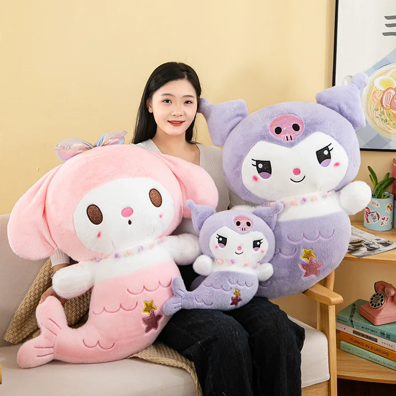 Al Anime Sanrioes Mermaid Plush Toy Kawaii My Melody Plush Doll Kuromi ...