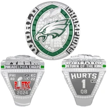 Custom Alloy Metal Ring NFL 2017/2024 Philadelphia Eagles Championship Ring Anniversary Classic Men's Jewelry