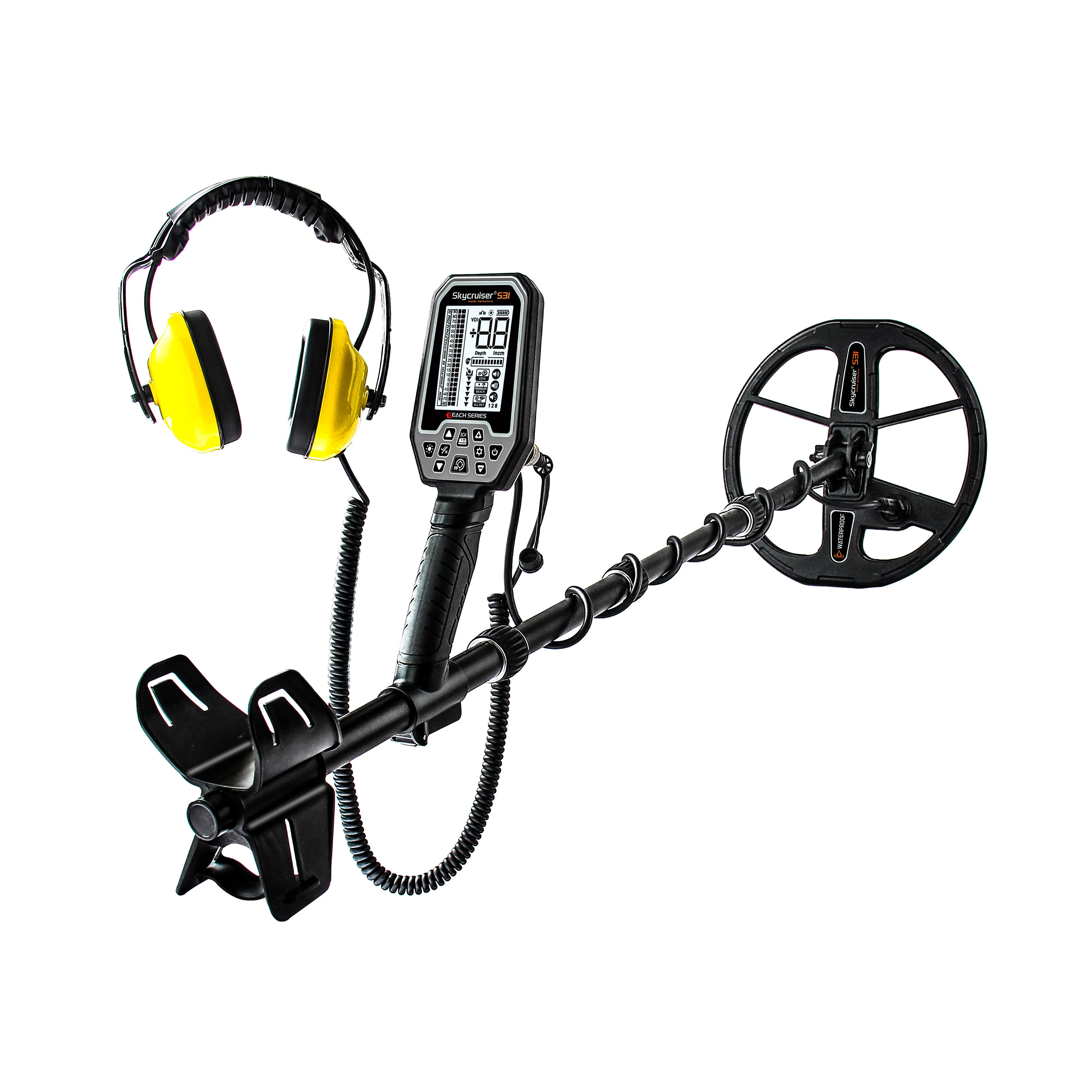 Metal Detector, Waterproof Handheld Underwater Metal Detector, Sound Light and Vibration Alarm Mode Submersible Metal Detector for 30-60meter Underwat Seben Allround Metal Detector Treasure Hunter - Waterproof Searchcoil