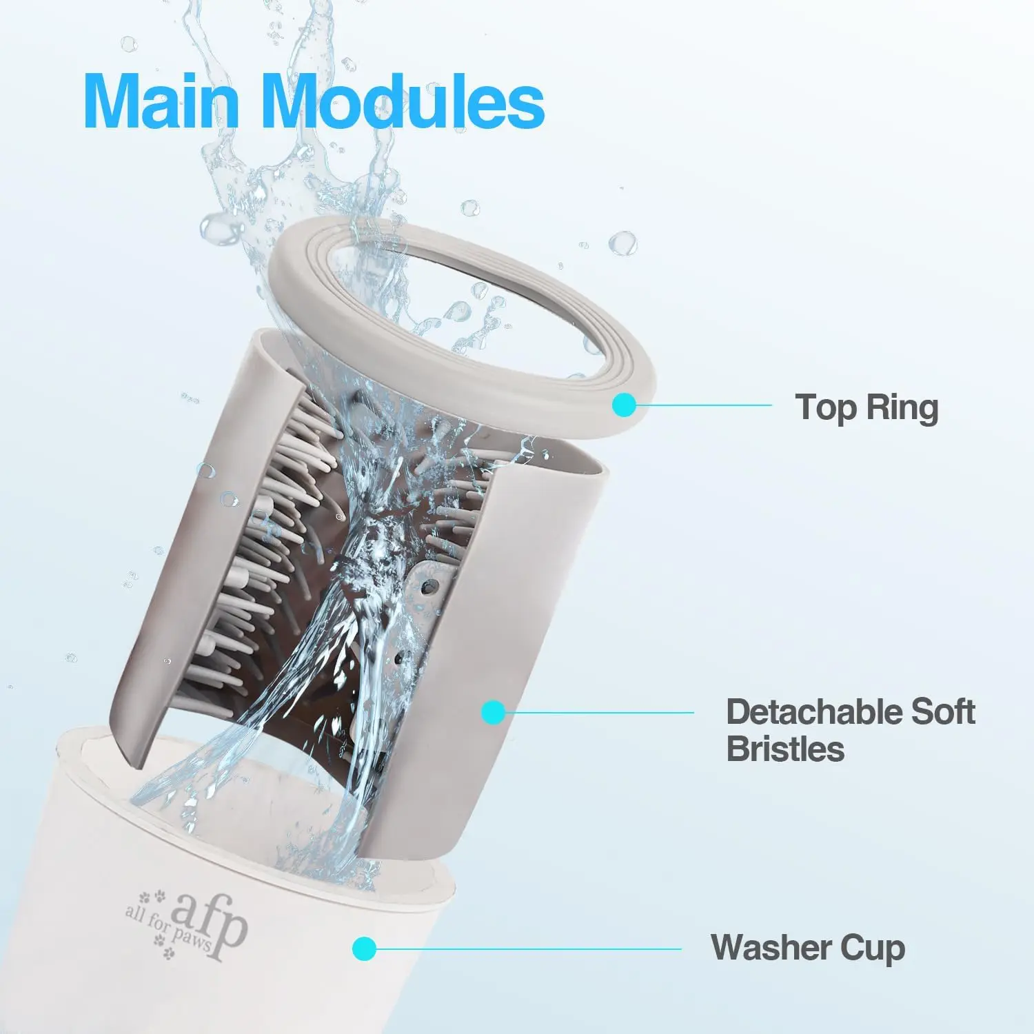 Limpiador de patas de perro automático portátil AFP, taza - Main Image
