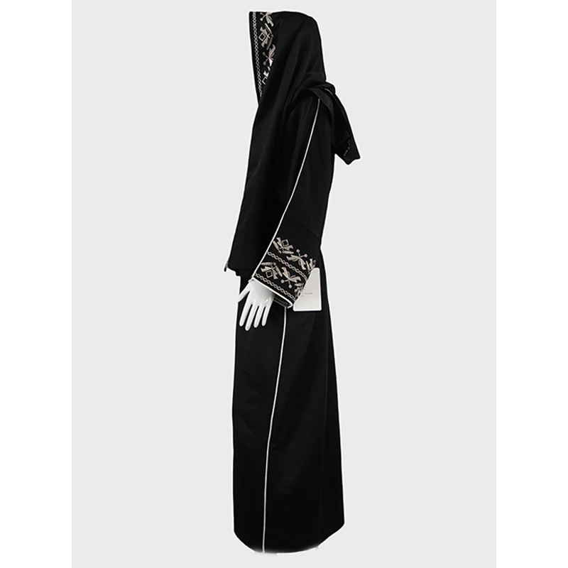 Long Sleeve Abayas With Belt Islamic Clothing Tassel Embroidery Maxi Dress Women Jilbabs Open Front Abaya Muslim Kaftans