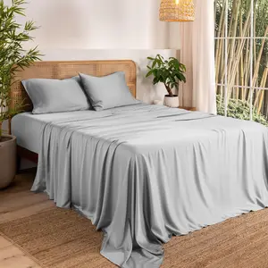 Breathable 100% Bamboo Moisture-Wicking Comforter( Duvet) Cover Sets and 100% Naturally Cooling Bamboo Bed Sheet Set