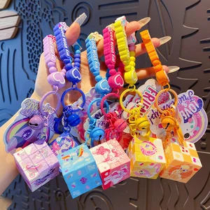 Sweet Cartoon Cube Keychain Charm  Fits Bags, Cars & More, Lovely Pick for All Ages