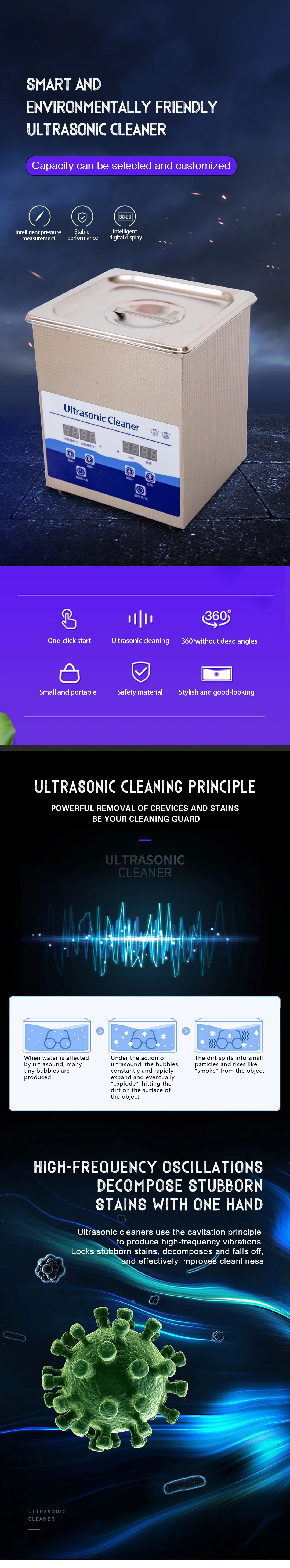 Good Price and Small Cleaner without Dead Angles JK-010S Mini Ultrasonic Cleaner