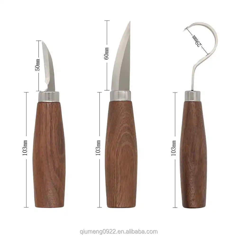 5Pcs Wood Carving Tools Knife Set Hook Whittling Detail Knife