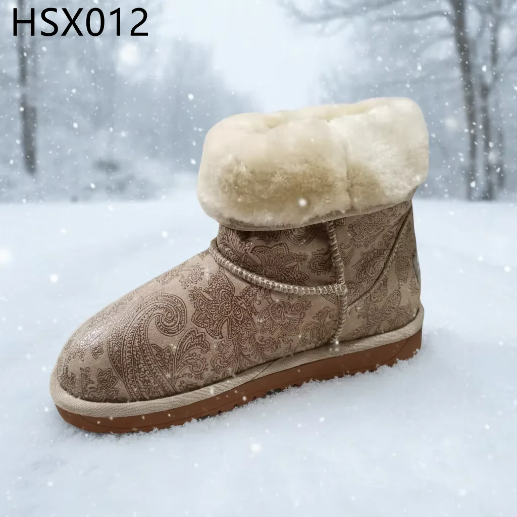 ZYF,Chilly Weather Middle/low Cut Freeze-resistant Women Snow Boots Winter Celebration Anti-skid TPR Sole Lady Midi Boots HSX012