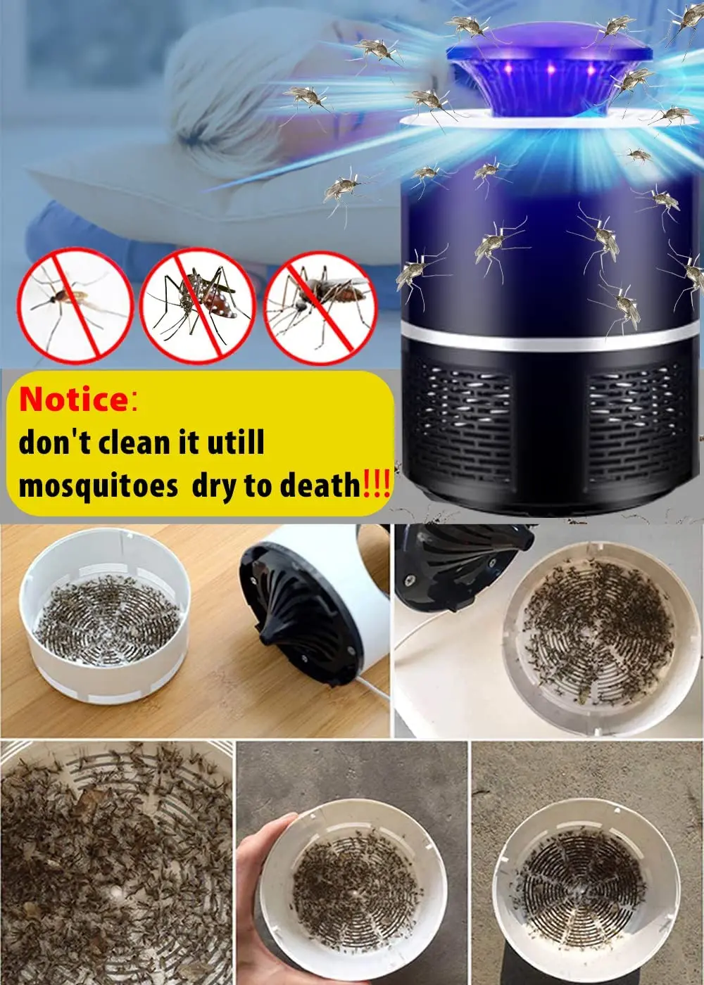 OEM Mosquito killer lamp fly moth insect killer Non-toxic photocatalys fan suction noiseless  electric Electric Mosquito Killers factory