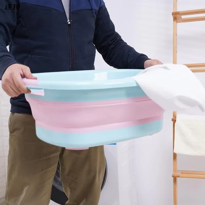 Dainty Factory Plastic Hamper Collapsible Foldable Laundry Basket for Dog Bath Tub Baby Foldable Bath Pet Tub Bathtubs